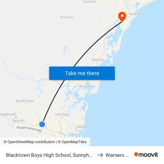 Blacktown Boys High School, Sunnyholt Rd to Warners Bay map