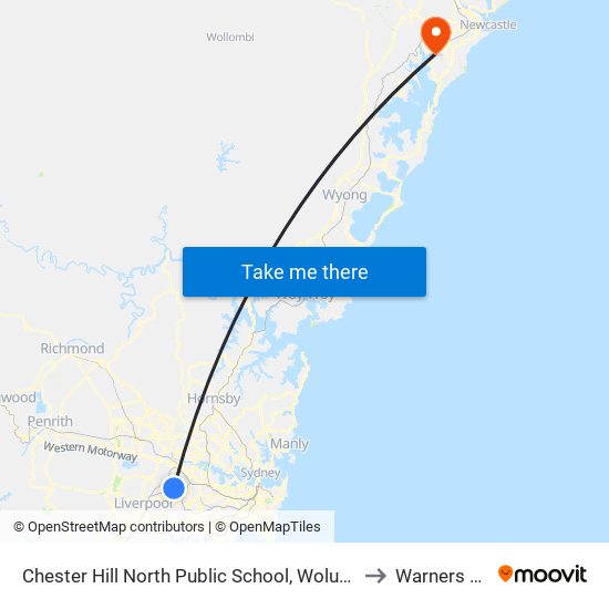 Chester Hill North Public School, Wolumba St to Warners Bay map