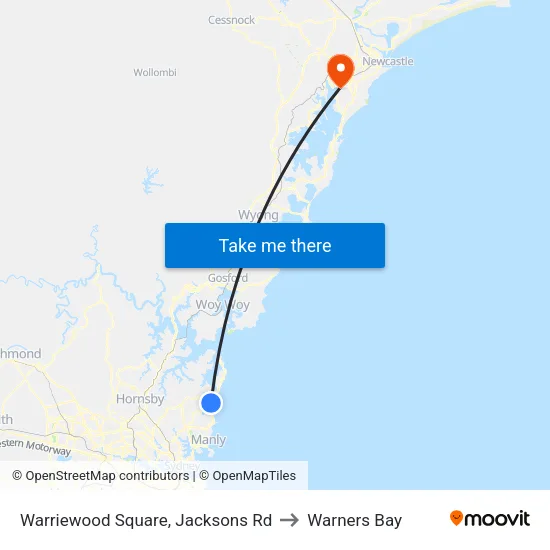 Warriewood Square, Jacksons Rd to Warners Bay map