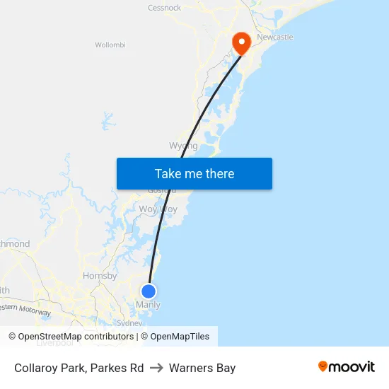 Collaroy Park, Parkes Rd to Warners Bay map