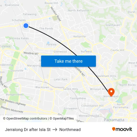 Jerralong Dr after Isla St to Northmead map