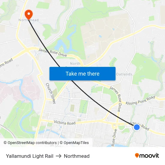 Yallamundi Light Rail to Northmead map