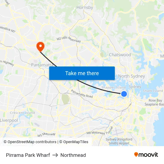 Pirrama Park Wharf to Northmead map