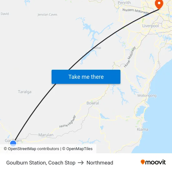 Goulburn Station, Coach Stop to Northmead map