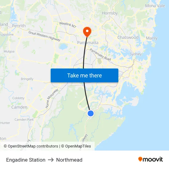 Engadine Station to Northmead map