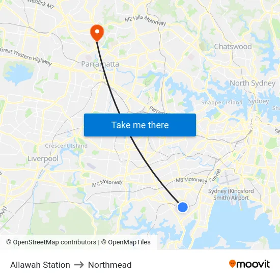 Allawah Station to Northmead map