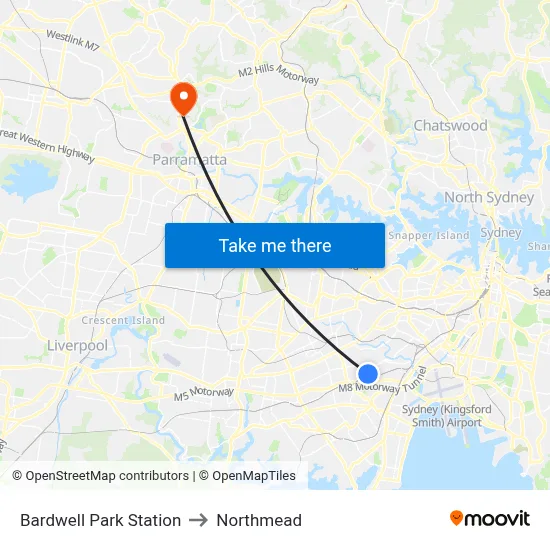 Bardwell Park Station to Northmead map