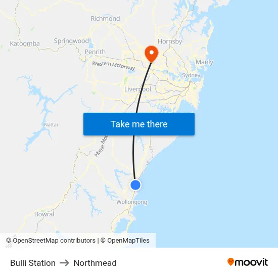 Bulli Station to Northmead map