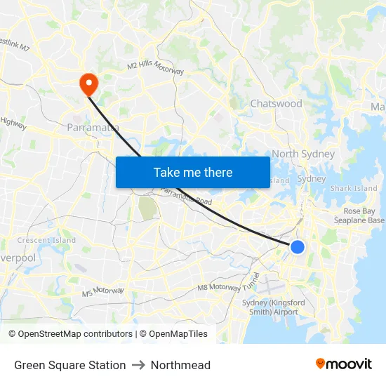 Green Square Station to Northmead map