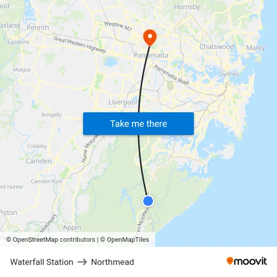 Waterfall Station to Northmead map