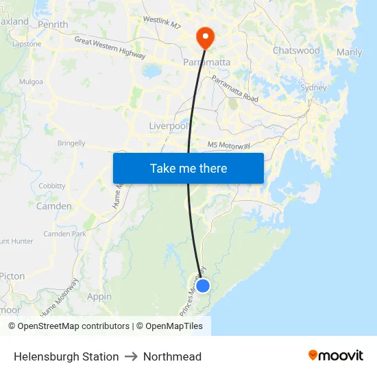 Helensburgh Station to Northmead map
