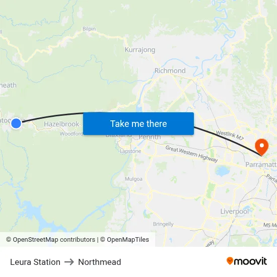 Leura Station to Northmead map