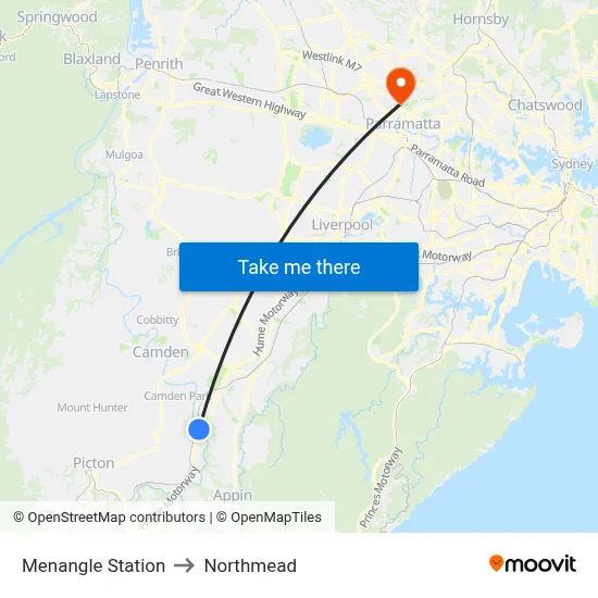 Menangle Station to Northmead map