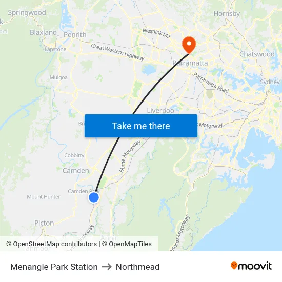 Menangle Park Station to Northmead map
