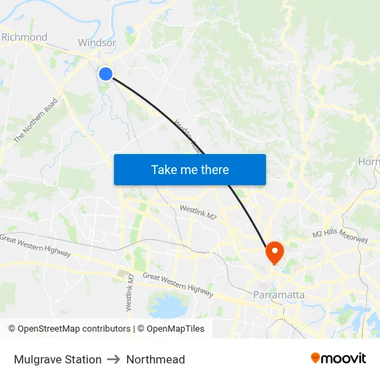 Mulgrave Station to Northmead map
