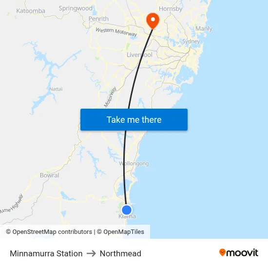 Minnamurra Station to Northmead map