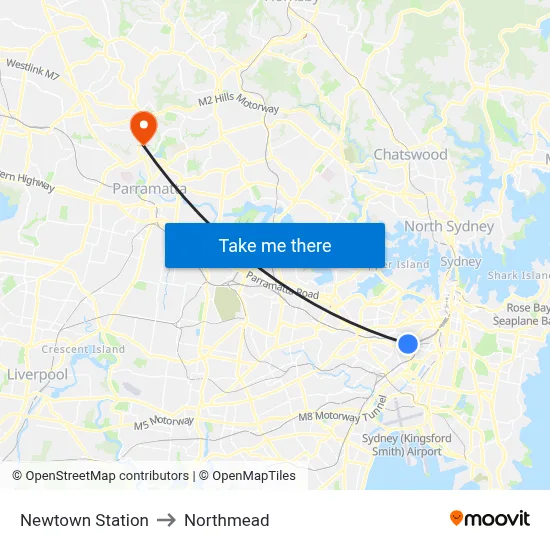 Newtown Station to Northmead map