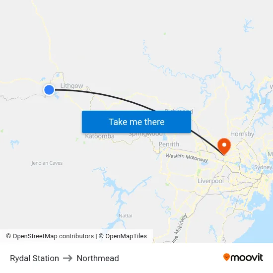 Rydal Station to Northmead map