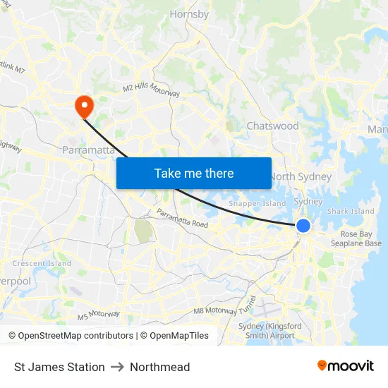 St James Station to Northmead map