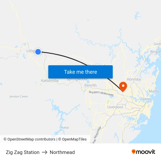 Zig Zag Station to Northmead map