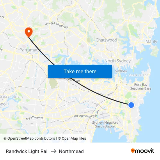 Randwick Light Rail to Northmead map