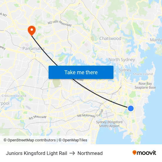 Juniors Kingsford Light Rail to Northmead map