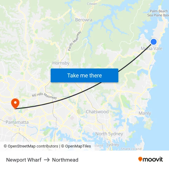 Newport Wharf to Northmead map
