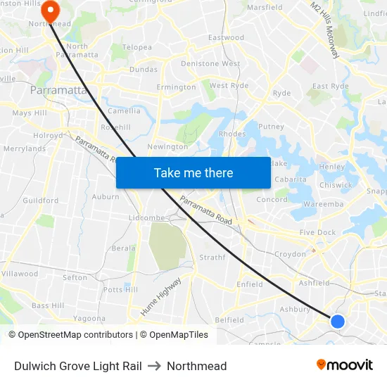 Dulwich Grove Light Rail to Northmead map
