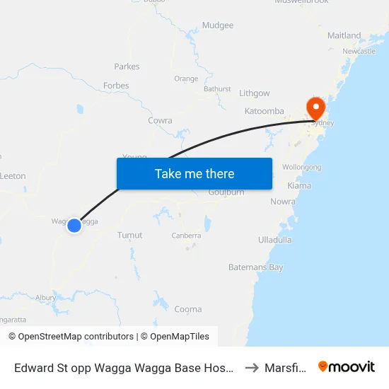 Edward St opp Wagga Wagga Base Hospital to Marsfield map
