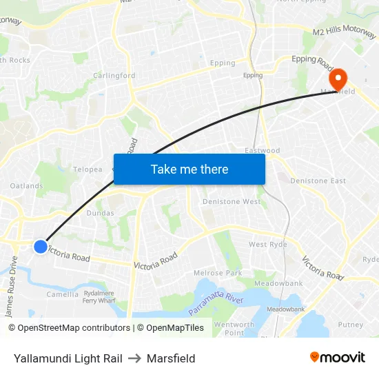 Yallamundi Light Rail to Marsfield map