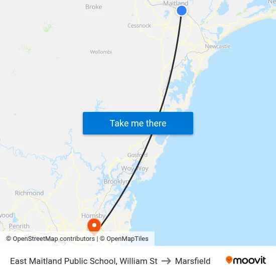 East Maitland Public School, William St to Marsfield map