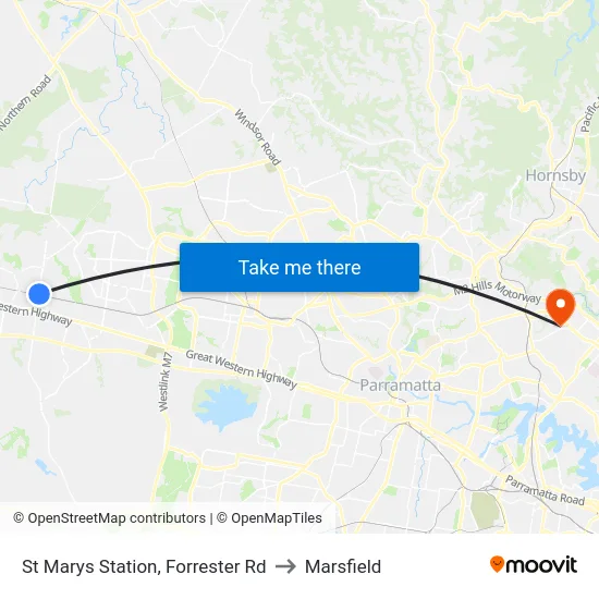 St Marys Station, Forrester Rd to Marsfield map
