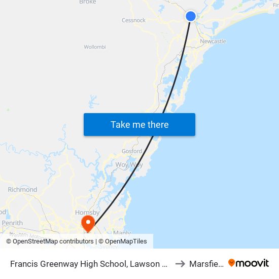 Francis Greenway High School, Lawson Ave to Marsfield map