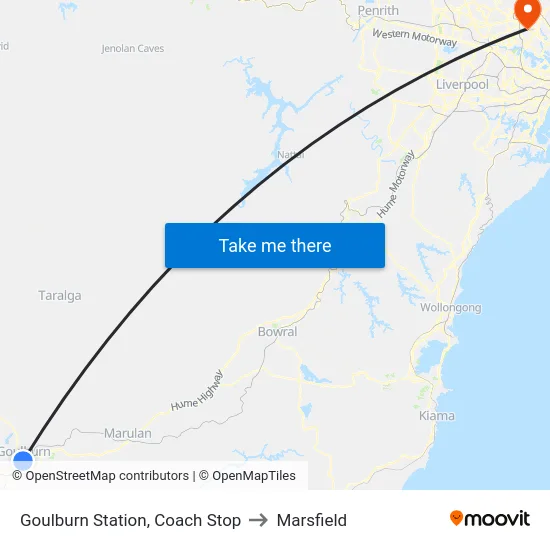 Goulburn Station, Coach Stop to Marsfield map