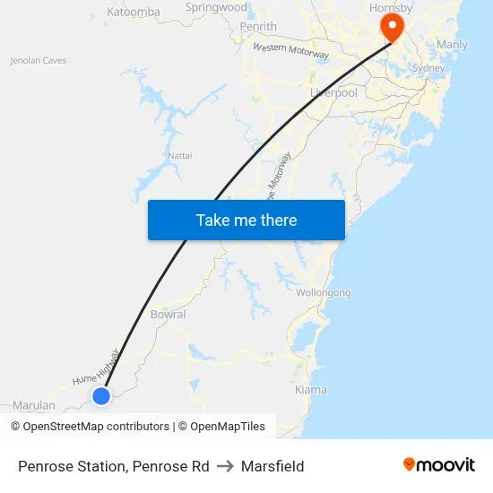 Penrose Station, Penrose Rd to Marsfield map