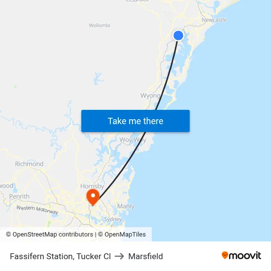 Fassifern Station, Tucker Cl to Marsfield map