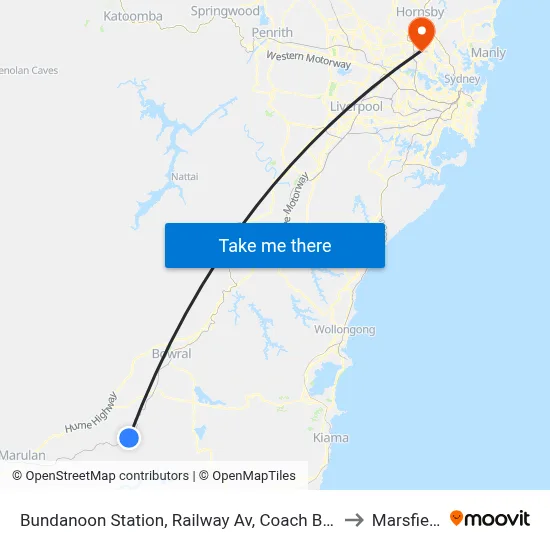 Bundanoon Station, Railway Av, Coach Bay to Marsfield map