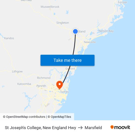 St Joseph's College, New England Hwy to Marsfield map