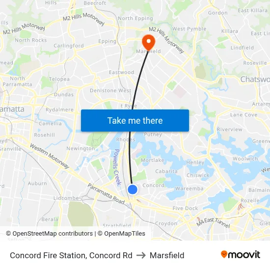 Concord Fire Station, Concord Rd to Marsfield map