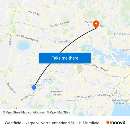 Westfield Liverpool, Northumberland St to Marsfield map