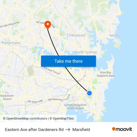 Eastern Ave after Gardeners Rd to Marsfield map