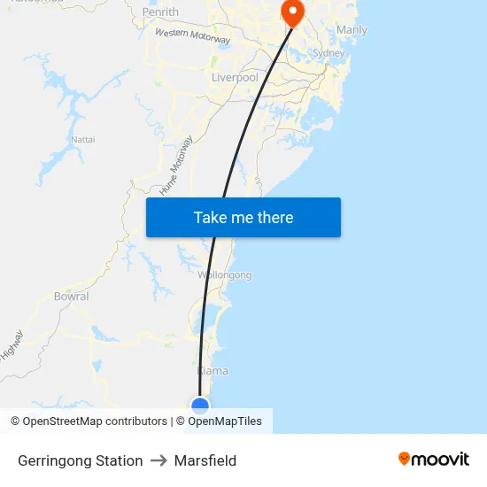 Gerringong Station to Marsfield map