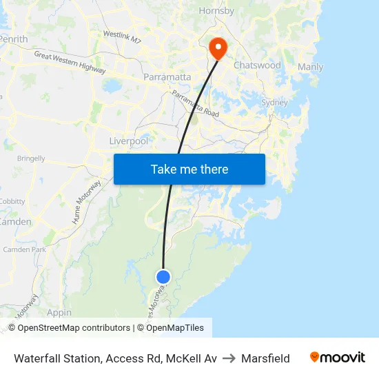 Waterfall Station, Access Rd, McKell Av to Marsfield map
