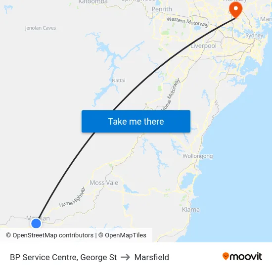 BP Service Centre, George St to Marsfield map