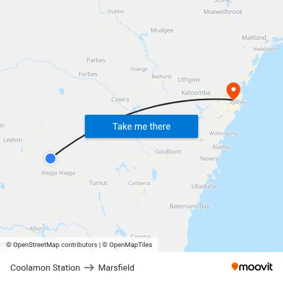 Coolamon Station to Marsfield map