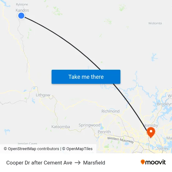 Cooper Dr after Cement Ave to Marsfield map