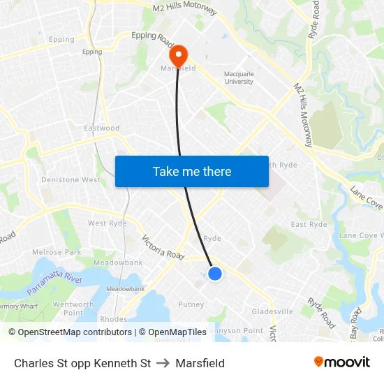 Charles St opp Kenneth St to Marsfield map