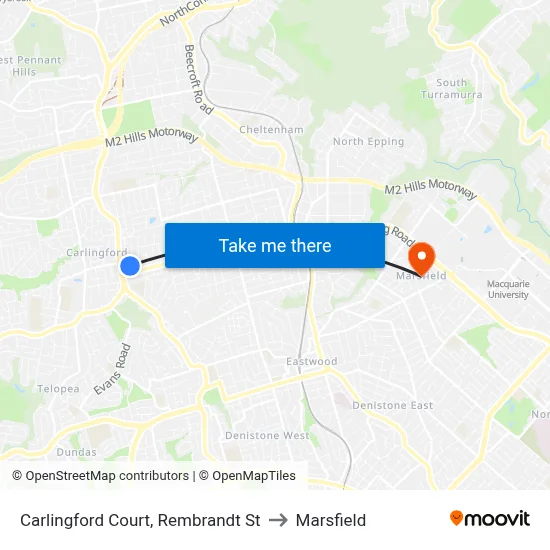 Carlingford Court, Rembrandt St to Marsfield map