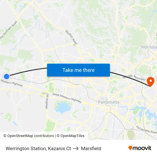 Werrington Station, Kazanis Ct to Marsfield map