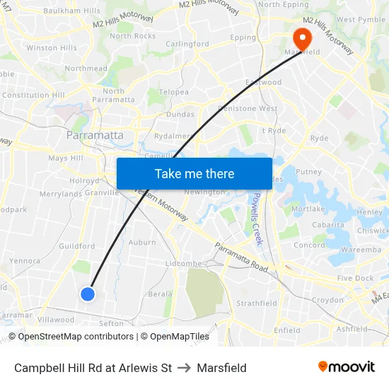Campbell Hill Rd at Arlewis St to Marsfield map